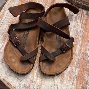 Birkenstock sandals wrap around ankle